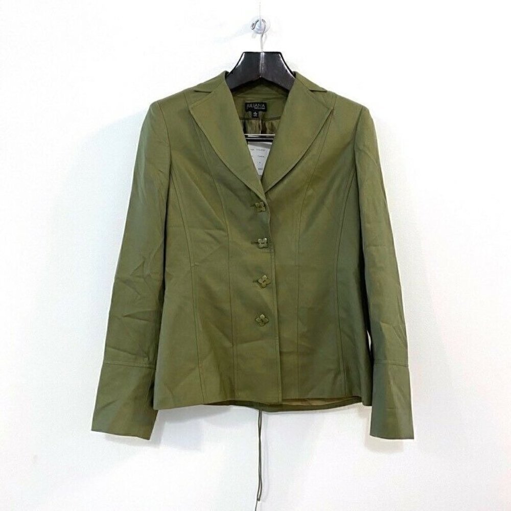 NEW Juliana Collezione Suit Jacket Green Button 4
